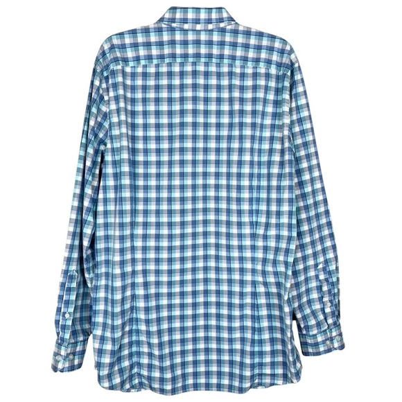 Banana Republic Men’s XL Grant Fit Blue Paid Long Sleeve Casual Button Up Shirt - Picture 3 of 9